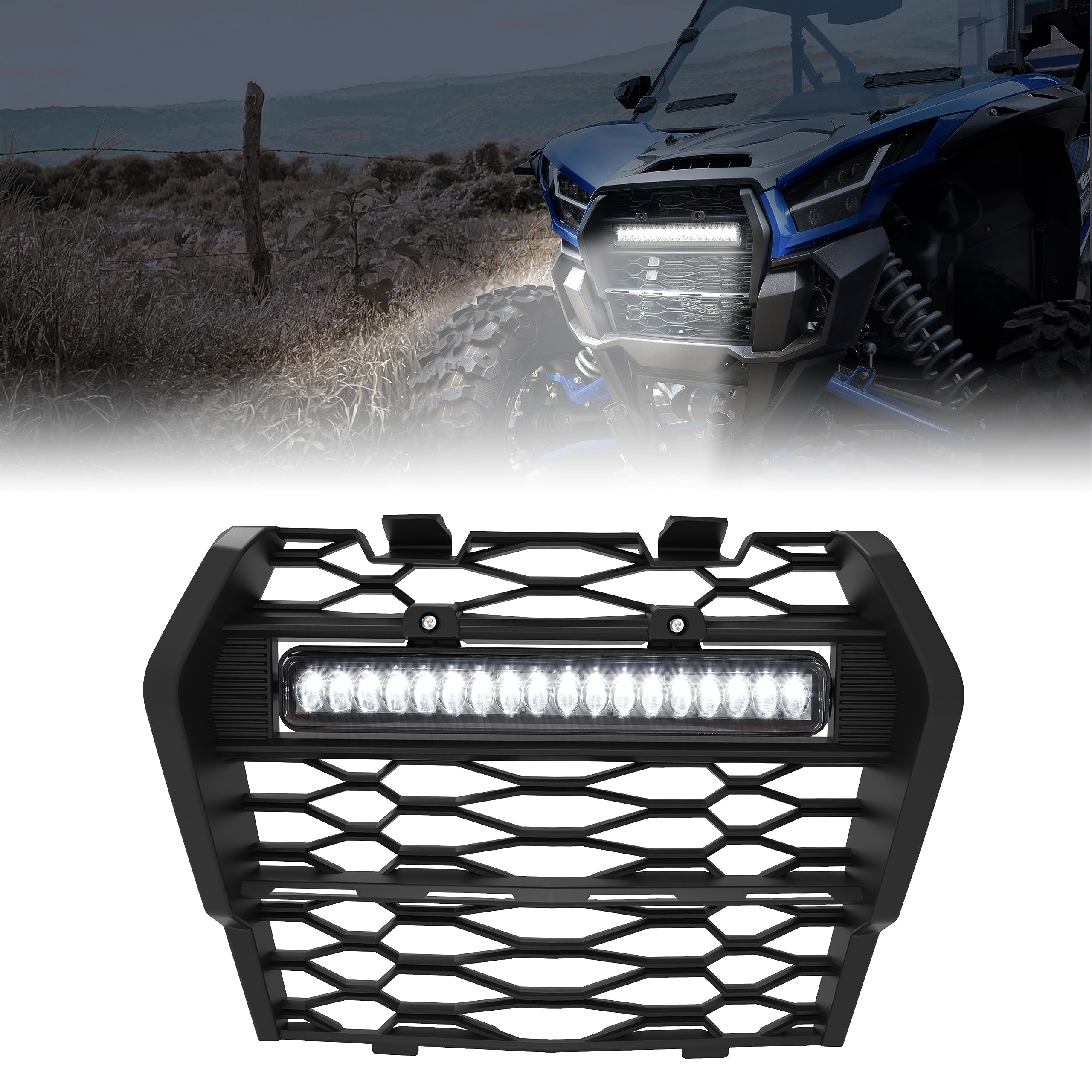 Amazon.com: KATIMOTO Front Mesh Grille with LED Light for Kawasaki